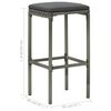 vidaXL 5-tlg. Gartenbar-Set mit Kissen Grau