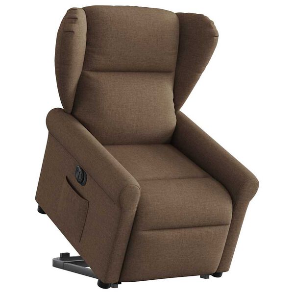 vidaXL Relaxsessel mit Aufstehhilfe Elektrisch Braun Stoff