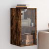 vidaXL Wandschrank mit Glast&uuml;ren R&auml;uchereiche 35x37x68,5 cm