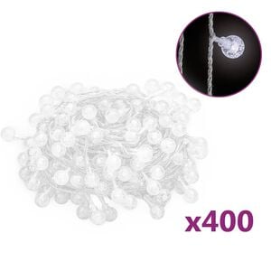 vidaXL Lichterkette Kugeln 40 m 400 LED Kaltwei&szlig; 8 Funktionen