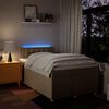 vidaXL Boxspringbett mit Matratze Creme 120x190 cm Stoff