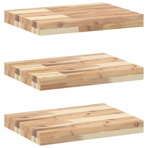 vidaXL Schweberegale 3 Stk. 60x30x4 cm Massivholz Akazie Unbehandelt