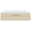 vidaXL Ottoman-Bett mit Matratze Creme 160x200 cm Stoff