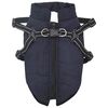 vidaXL Hundemantel mit Geschirr Marineblau S Fleece und Polyester