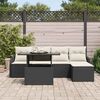 vidaXL Sitzgruppe f&uuml;r den Outdoor mit Kissen 6 pcs Schwarz Poly Rattan