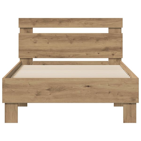 vidaXL Bettrahmen mit Kopfteil Artisan-Eiche 75 x 190 cm Holzwerkstoff