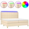 vidaXL Boxspringbett mit Matratze & LED Creme 200x200 cm Stoff