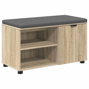 vidaXL Flurbank mit Kissen Uni Sonoma-Eiche 80 x 38 x 46 cm