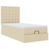 vidaXL Ottomane Bett mit Matratze & LEDs Creme 90x200 cm Stoff