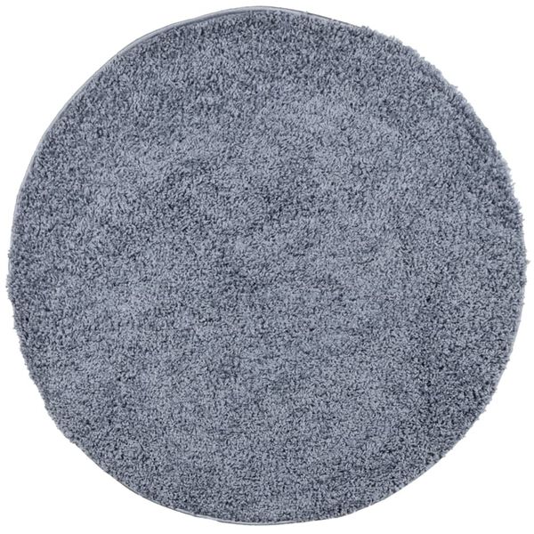vidaXL Teppich Shaggy Hochflor Modern Blau &Oslash; 240 cm