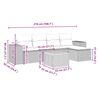 vidaXL 6-tlg. Garten-Sofagarnitur mit Kissen Schwarz Poly Rattan