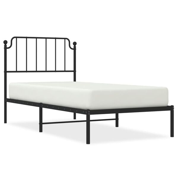 vidaXL Bettgestell mit Kopfteil Metall Schwarz 90x200 cm