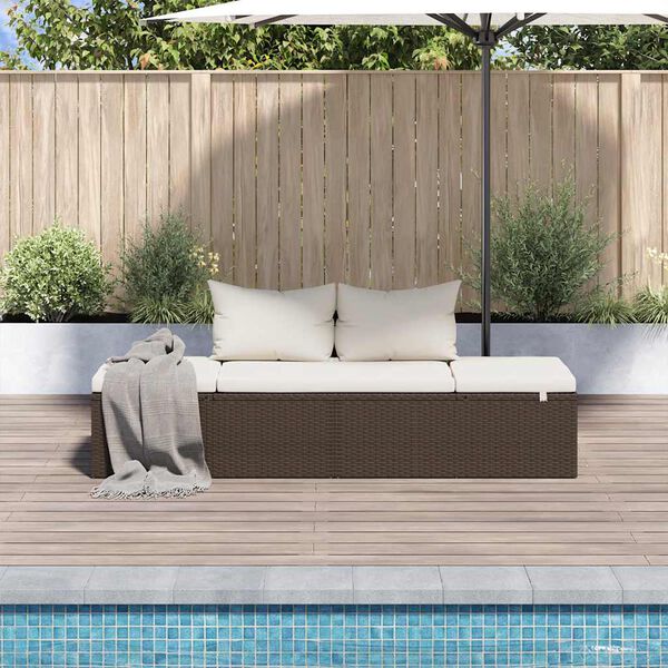 vidaXL Gartenbett Braun 195×60 cm Poly Rattan