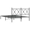vidaXL Bettgestell mit Kopfteil Metall Schwarz 140x190 cm