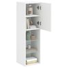 vidaXL TV-Schrank mit LED-Leuchten Wei&szlig; 30,5x30x102 cm