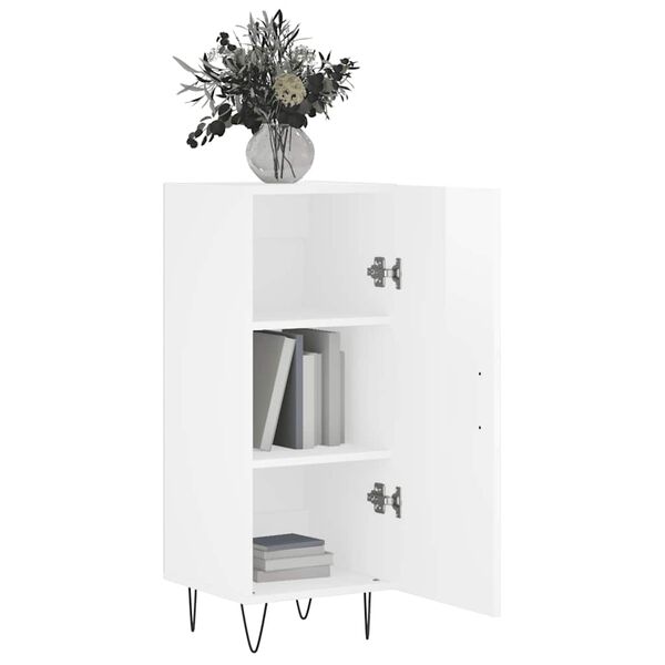 vidaXL Sideboard Hochglanz-Wei&szlig; 34,5x34x90 cm Holzwerkstoff