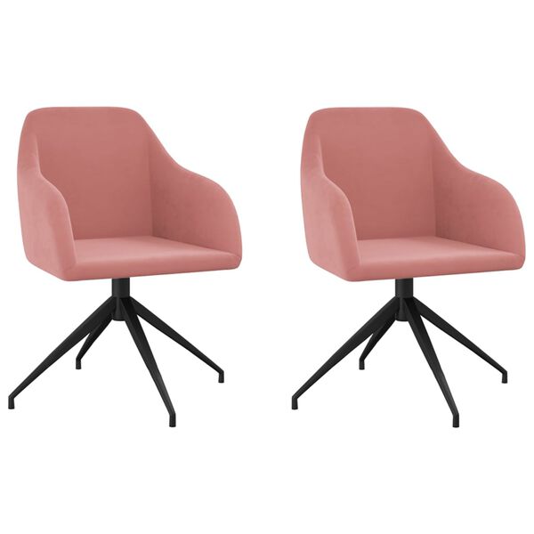 vidaXL Esszimmerst&uuml;hle 2 Stk. Rosa Samt