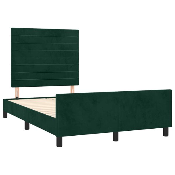 vidaXL Bettgestell ohne Matratze Dunkelgr&uuml;n 120x200 cm Samt