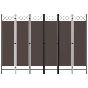 vidaXL 6-tlg. Raumteiler Braun 240 x 180 cm