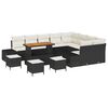 vidaXL Garten-Sofa-Set mit Speicher 13 pcs Schwarz Poly Rattan