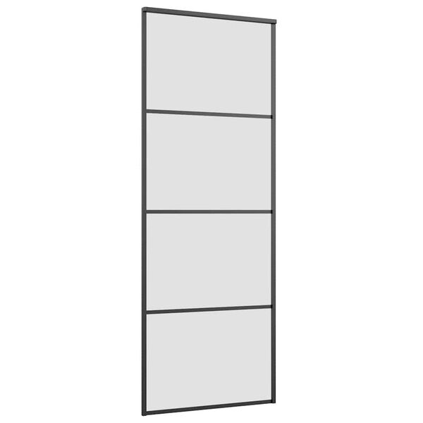 vidaXL Schiebet&uuml;r mit Beschlag 76x205 cm ESG-Glas & Aluminium