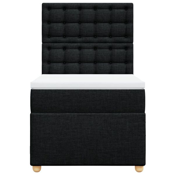vidaXL Boxspringbett mit Matratze Schwarz 80x200 cm Stoff