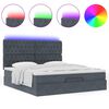 vidaXL Ottoman-Bett mit Matratzen & LEDs Dunkelgrau 160x200 cm Samt