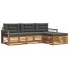 vidaXL Outdoor-Sofagarnitur 4 stk. Natur und Anthrazit