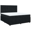 vidaXL Boxspringbett mit Matratze Schwarz 180x200 cm Samt