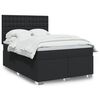 vidaXL Boxspringbett mit Matratze Schwarz 140x200 cm Kunstleder