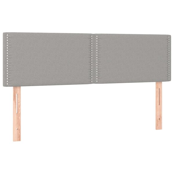 vidaXL Kopfteile 2 Stk. Hellgrau 72x5x78/88 cm Stoff