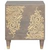 vidaXL Nachttisch mit T&uuml;r 2 pcs Grau 40 x 33 x 46 cm Massivholz Mango