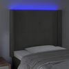 vidaXL LED Kopfteil Dunkelgrau 93x16x118/128 cm Samt