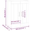 vidaXL Wandschrank Wei&szlig; 69,5x34x90 cm