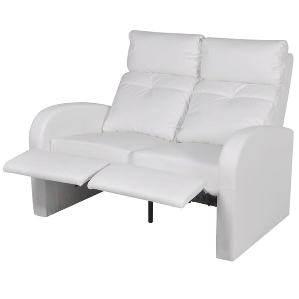 vidaXL Relaxsofa 2-Sitzer Kunstleder Wei&szlig;