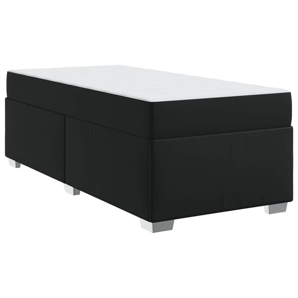 vidaXL Bettrahmen mit Matratze Schwarz 100 x 200 cm Stoff