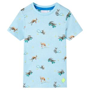 vidaXL Kinder-T-Shirt Hellblau Melange 116