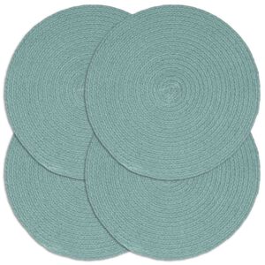vidaXL Tischsets 4 Stk. Gr&uuml;n 38 cm Rund Baumwolle