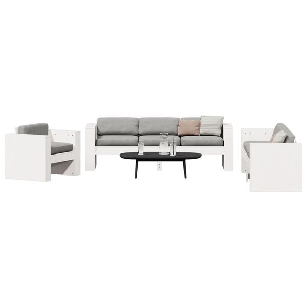 vidaXL 2-tlg. Garten-Lounge-Set Wei&szlig; Massivholz Kiefer