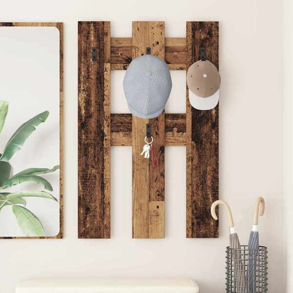 vidaXL Wandmontierter nachttisch Altholz 65 x 3 x 100 cm Holzwerkstoff