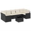vidaXL 8-tlg. Garten-Sofagarnitur mit Kissen Schwarz Poly Rattan