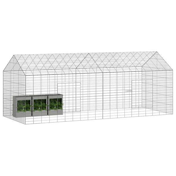 vidaXL Hasenk&auml;fig Silber 400 x 78 x 78 cm Verzinkter Stahl