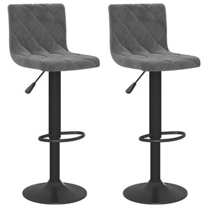 vidaXL Barhocker 2 Stk. Dunkelgrau Samt