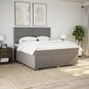 vidaXL Boxspringbett mit Matratze Taupe 180x200 cm Stoff