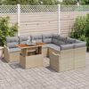 vidaXL Garten-Sofa-Set mit Speicher 9 pcs Beige Poly Rattan