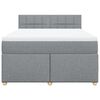 vidaXL Boxspringbett mit Matratze Hellgrau 160x200 cm Stoff