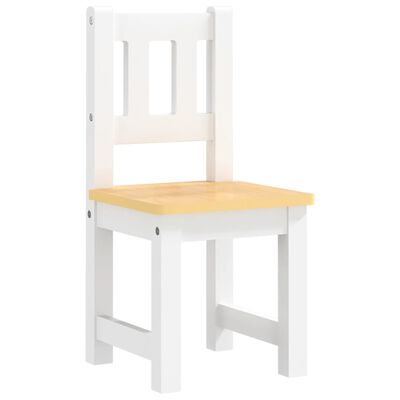 vidaXL 4-tlg. Kindertisch und Stuhl-Set Weiß und Beige MDF