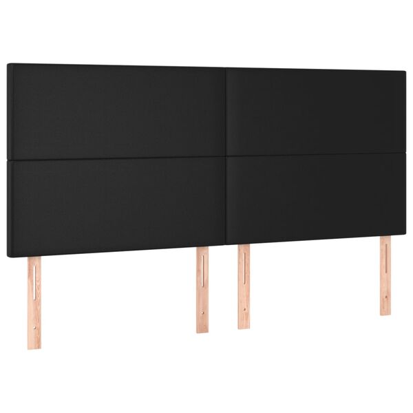 vidaXL Kopfteil Schwarz 160x5x118/128 cm Kunstleder