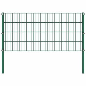 vidaXL Zaunelement mit Pfosten Eisen 176,5 x 80 cm Gr&uuml;n