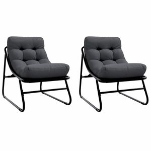 vidaXL gartenm&ouml;bel mit Kissen 2 pcs Schwarz 60,5 x 81 x 71 cm
